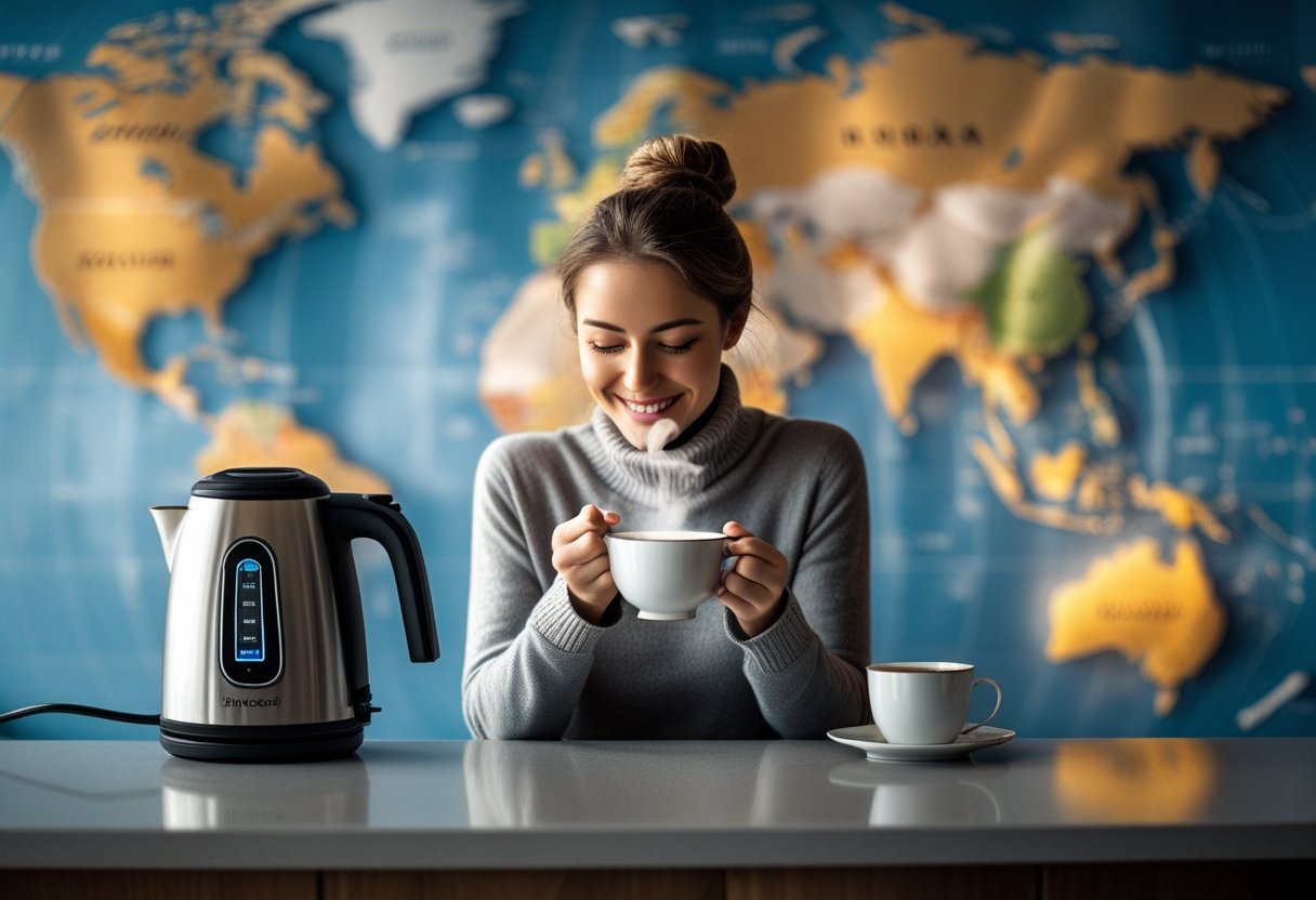 Opdag verdens lande mens du nyder en kop te med elkedel tilbud online